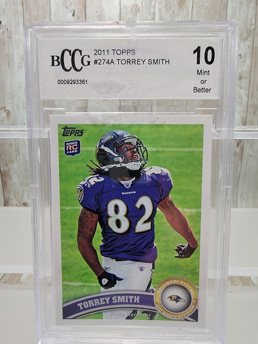 2011 Topps Torrey Smith RC #274 Baltimore Ravens Beckett/BCCG 10